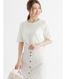 Te chichi | 立体カットソーレース5分袖プルオーバー(Tシャツ/カットソー)