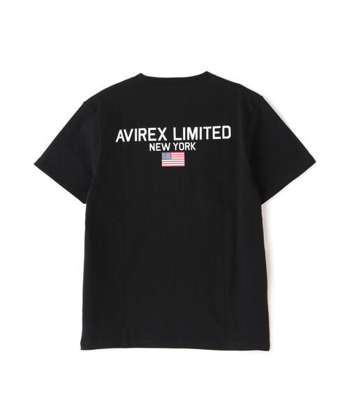 AVIREX - 新品 アヴィレックス 袖ポケットバックロゴ 速乾モックネック Tシャツ L 黒 WEB&DEPOT限定》SHORT SLEEVE CREW NECK T-SHIRT 'AVIREX