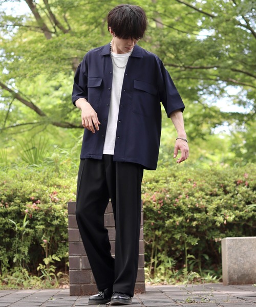 SITRY(シトリー)の「seersucker oversize drop shoulder drape shirt/シアサッカー オーバーサイズ ドロップショルダー ドレープ シャツ(シャツ/ブラウス・メンズ・ブラック/ネイビー/カーキ・M/L/LL)」の19枚目の写真