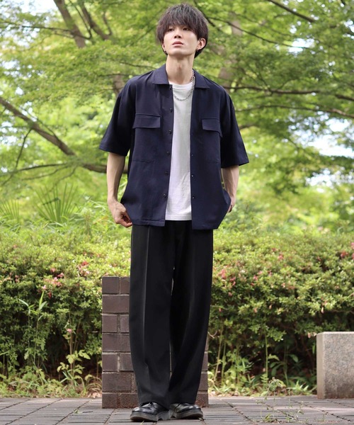 SITRY(シトリー)の「seersucker oversize drop shoulder drape shirt/シアサッカー オーバーサイズ ドロップショルダー ドレープ シャツ(シャツ/ブラウス・メンズ・ブラック/ネイビー/カーキ・M/L/LL)」の20枚目の写真