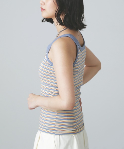 FREE'S MART(フリーズマート)の「◆マルチボーダータンク(タンクトップ・レディース・ブラウン系その他/パープル系その他/イエロー系その他・FREE)」の6枚目の写真