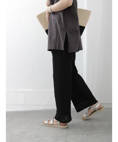 Samansa Mos2 blue（サマンサモスモスブルー）の「レースパンツ（その他パンツ・レディース・キナリ/ブラック/オフホワイト・F）」の3枚目の写真
