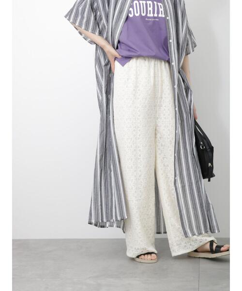 Samansa Mos2 blue（サマンサモスモスブルー）の「レースパンツ（その他パンツ・レディース・キナリ/ブラック/オフホワイト・F）」の9枚目の写真