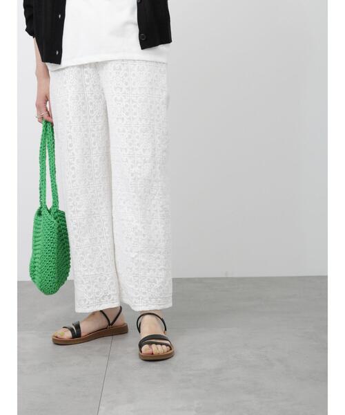 Samansa Mos2 blue（サマンサモスモスブルー）の「レースパンツ（その他パンツ・レディース・キナリ/ブラック/オフホワイト・F）」の12枚目の写真