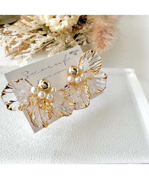 tone（トーン）の「【S.coeuf】金属アレルギー対応ピアス 　立体フラワー(MA)（ピアス（両耳用）・レディース・ベージュ/ホワイト/グレー/その他/ゴールド系その他/ホワイトゴールド・FREE）」の17枚目の写真