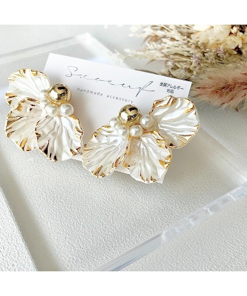 tone（トーン）の「【S.coeuf】金属アレルギー対応ピアス 　立体フラワー(MA)（ピアス（両耳用）・レディース・ベージュ/ホワイト/グレー/その他/ゴールド系その他/ホワイトゴールド・FREE）」の20枚目の写真