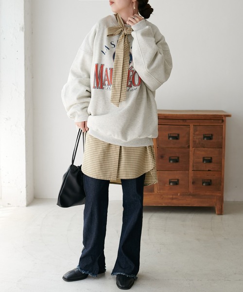 DISCOAT(ディスコート)の「チェックボウタイブラウス(シャツ/ブラウス・レディース・ブラック/ベージュ・FREE)」の15枚目の写真