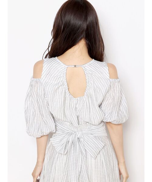 MERCURYDUO(マーキュリーデュオ)の「シアーチェックバックシャンブラウス(シャツ/ブラウス・レディース・ブラック/オフホワイト・FREE)」の12枚目の写真