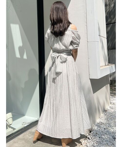 MERCURYDUO(マーキュリーデュオ)の「シアーチェックバックシャンブラウス(シャツ/ブラウス・レディース・ブラック/オフホワイト・FREE)」の5枚目の写真