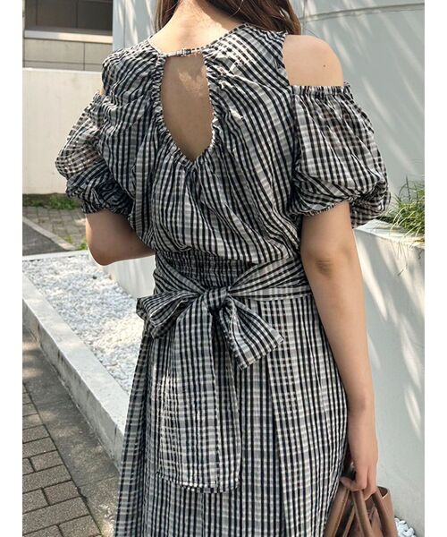 MERCURYDUO(マーキュリーデュオ)の「シアーチェックバックシャンブラウス(シャツ/ブラウス・レディース・ブラック/オフホワイト・FREE)」の13枚目の写真