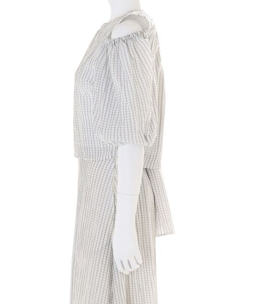 MERCURYDUO(マーキュリーデュオ)の「シアーチェックバックシャンブラウス(シャツ/ブラウス・レディース・ブラック/オフホワイト・FREE)」の6枚目の写真