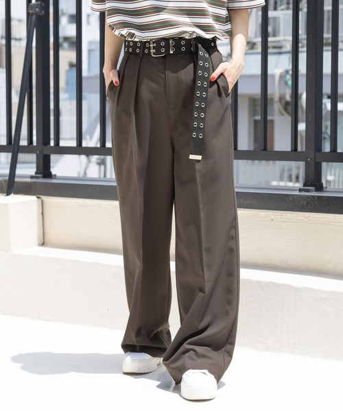 PBLIM（ページボーイリム）の「PBLIM/タックスラックス（スラックス・レディース・ブラウン/ブラック・MEDIUM/LARGE）」の4枚目の写真