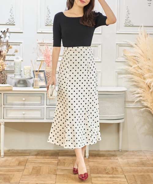 tocco closet（トッコ　クローゼット）の「前後２ＷＡＹ袖口パール付きシャリ感リブニットプルオーバー（ニット/セーター・レディース・ブラック/ベージュ/ピンク系その他・M）」の8枚目の写真