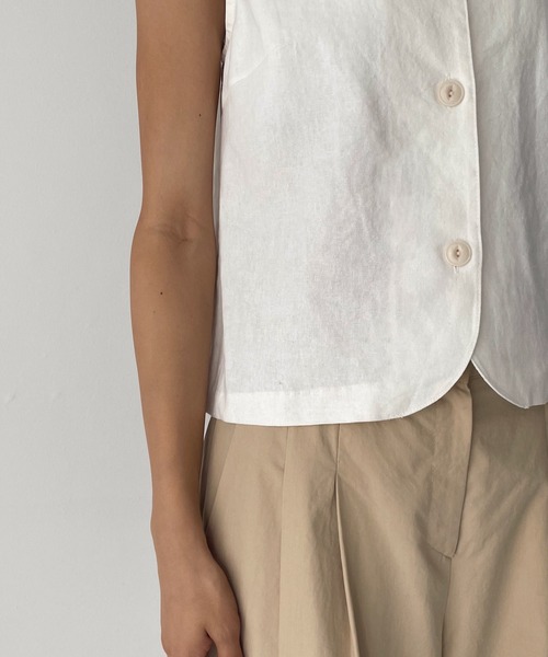 CANAL JEAN(キャナルジーン)の「smileyranna コットンリネンベスト(ベスト・レディース・ホワイト/ブラック・ONE SIZE)」の11枚目の写真