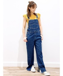[gap] ウォッシュウェル リラックス オーバーオール(ブラック) GAP（ギャップ）の「ウォッシュウェル リラックス