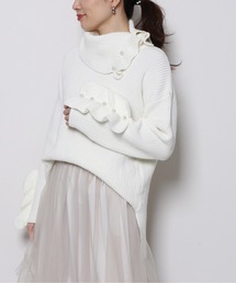 Re.Verofonna | パールフリルタートルプルオーバー(ニット/セーター)