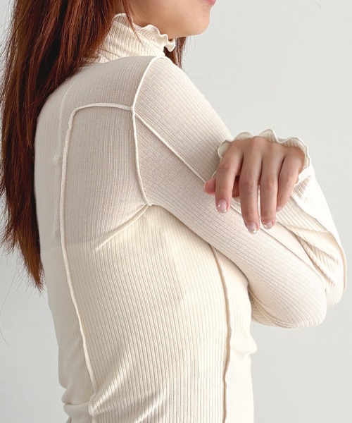 BASERANGE(ベースレンジ)の「BASERANGE OMATO TURTLE NECK(Tシャツ/カットソー・レディース・オフホワイト/ブラック・M/S)」の14枚目の写真