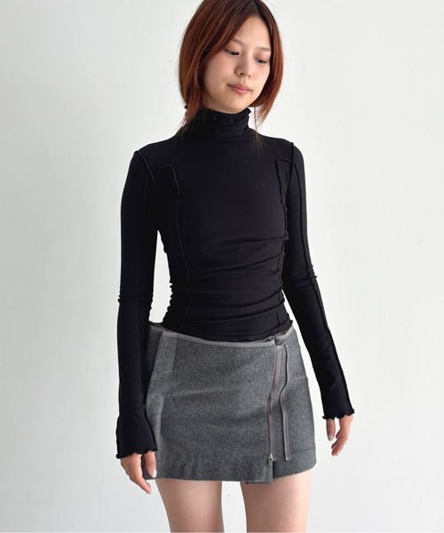 BASERANGE(ベースレンジ)の「BASERANGE OMATO TURTLE NECK(Tシャツ/カットソー・レディース・オフホワイト/ブラック・M/S)」の8枚目の写真