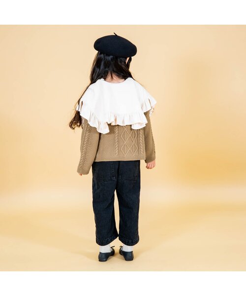 Ampersand（アンパサンド）の「【リンク】premierコットンニットカーディガン（カーディガン/ボレロ・キッズ・アイボリー/ベージュ/グレー・90/70/120/110/140/130/100/80）」の5枚目の写真