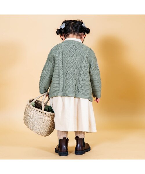 Ampersand（アンパサンド）の「【リンク】premierコットンニットカーディガン（カーディガン/ボレロ・キッズ・アイボリー/ベージュ/グレー・90/70/120/110/140/130/100/80）」の7枚目の写真