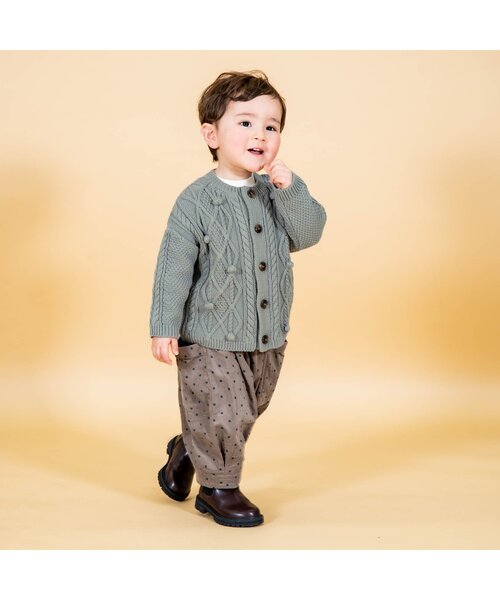 Ampersand（アンパサンド）の「【リンク】premierコットンニットカーディガン（カーディガン/ボレロ・キッズ・アイボリー/ベージュ/グレー・90/70/120/110/140/130/100/80）」の8枚目の写真