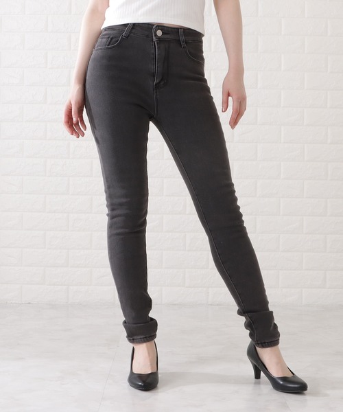 Lace Ladies(レースレディース)の「裏シャギーあったかデニムパンツ(デニムパンツ・レディース・ネイビー/ダークグレー/ブラック/ライトブルー・29/25/27/31)」の9枚目の写真