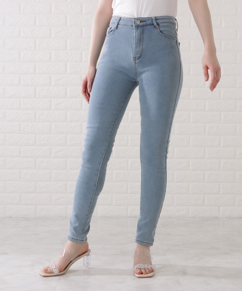 Lace Ladies(レースレディース)の「裏シャギーあったかデニムパンツ(デニムパンツ・レディース・ネイビー/ダークグレー/ブラック/ライトブルー・29/25/27/31)」の12枚目の写真