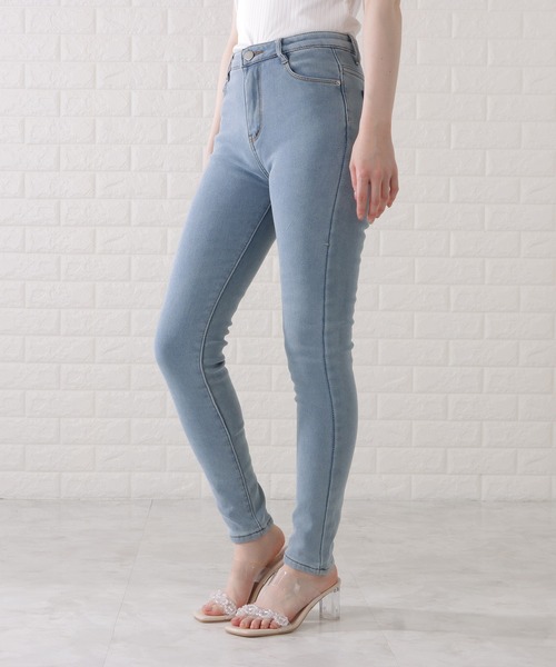 Lace Ladies(レースレディース)の「裏シャギーあったかデニムパンツ(デニムパンツ・レディース・ネイビー/ダークグレー/ブラック/ライトブルー・29/25/27/31)」の13枚目の写真