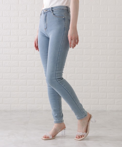 Lace Ladies(レースレディース)の「裏シャギーあったかデニムパンツ(デニムパンツ・レディース・ネイビー/ダークグレー/ブラック/ライトブルー・29/25/27/31)」の14枚目の写真
