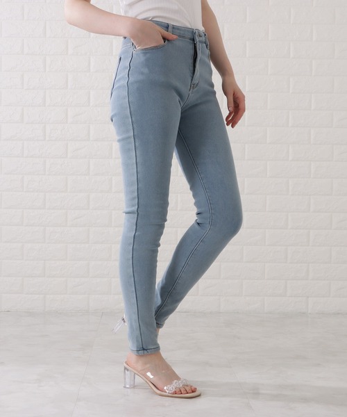 Lace Ladies(レースレディース)の「裏シャギーあったかデニムパンツ(デニムパンツ・レディース・ネイビー/ダークグレー/ブラック/ライトブルー・29/25/27/31)」の15枚目の写真