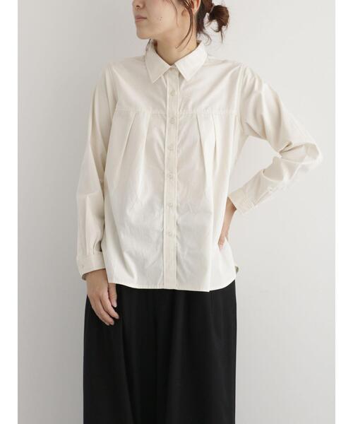 sm2rhythm（サマンサモスモスリズム）の「フロントタックシャツ（シャツ/ブラウス・レディース・ブラウン/オフホワイト/ブルー・F）」の9枚目の写真