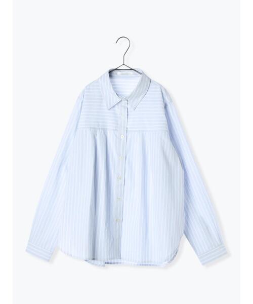 sm2rhythm（サマンサモスモスリズム）の「フロントタックシャツ（シャツ/ブラウス・レディース・ブラウン/オフホワイト/ブルー・F）」の19枚目の写真