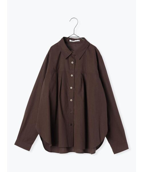 sm2rhythm（サマンサモスモスリズム）の「フロントタックシャツ（シャツ/ブラウス・レディース・ブラウン/オフホワイト/ブルー・F）」の17枚目の写真