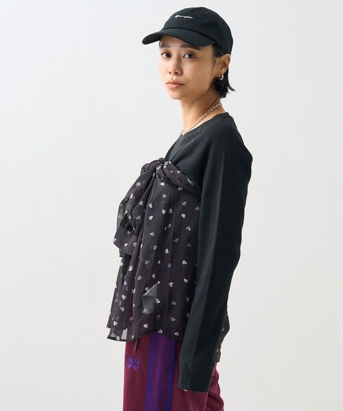 FREAK'S STORE（フリークスストア）の「ハート柄 シャツ/総柄シャツ（シャツ/ブラウス・レディース・オフホワイト/ブラック・ﾌﾘ-）」の7枚目の写真