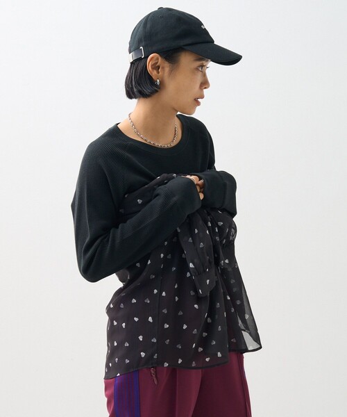 FREAK'S STORE（フリークスストア）の「ハート柄 シャツ/総柄シャツ（シャツ/ブラウス・レディース・オフホワイト/ブラック・ﾌﾘ-）」の8枚目の写真