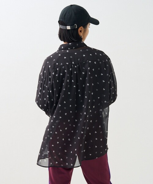 FREAK'S STORE（フリークスストア）の「ハート柄 シャツ/総柄シャツ（シャツ/ブラウス・レディース・オフホワイト/ブラック・ﾌﾘ-）」の11枚目の写真