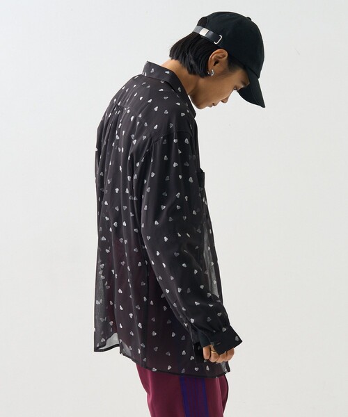 FREAK'S STORE（フリークスストア）の「ハート柄 シャツ/総柄シャツ（シャツ/ブラウス・レディース・オフホワイト/ブラック・ﾌﾘ-）」の12枚目の写真