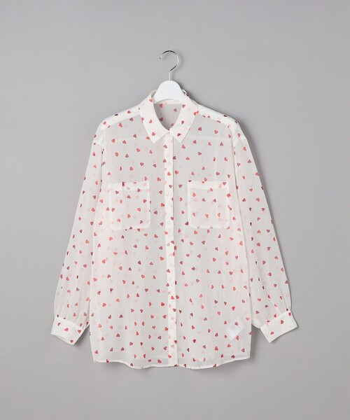 FREAK'S STORE（フリークスストア）の「ハート柄 シャツ/総柄シャツ（シャツ/ブラウス・レディース・オフホワイト/ブラック・ﾌﾘ-）」の19枚目の写真