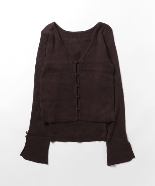 clear（クリア）の「×クルミボタンリブカーディガン&ニットキャミソール≪2024SS≫（アンサンブル・レディース・ブラック/オフホワイト/ピンク/ブラウン/サックスブルー・F）」の20枚目の写真