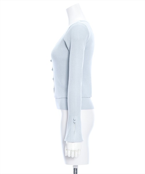 clear（クリア）の「×クルミボタンリブカーディガン&ニットキャミソール≪2024SS≫（アンサンブル・レディース・ブラック/オフホワイト/ピンク/ブラウン/サックスブルー・F）」の12枚目の写真