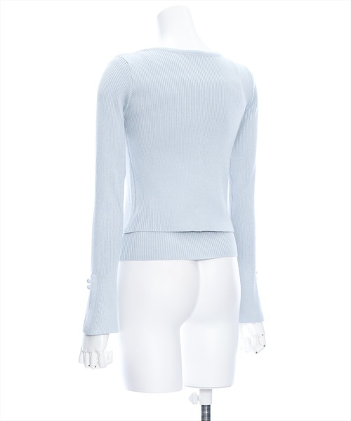clear（クリア）の「×クルミボタンリブカーディガン&ニットキャミソール≪2024SS≫（アンサンブル・レディース・ブラック/オフホワイト/ピンク/ブラウン/サックスブルー・F）」の13枚目の写真