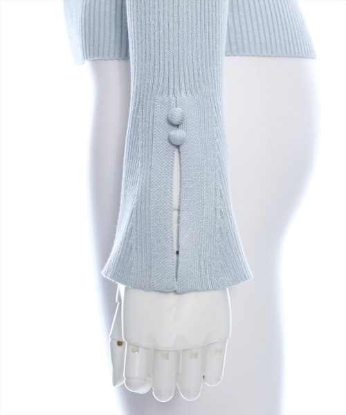 clear（クリア）の「×クルミボタンリブカーディガン&ニットキャミソール≪2024SS≫（アンサンブル・レディース・ブラック/オフホワイト/ピンク/ブラウン/サックスブルー・F）」の8枚目の写真