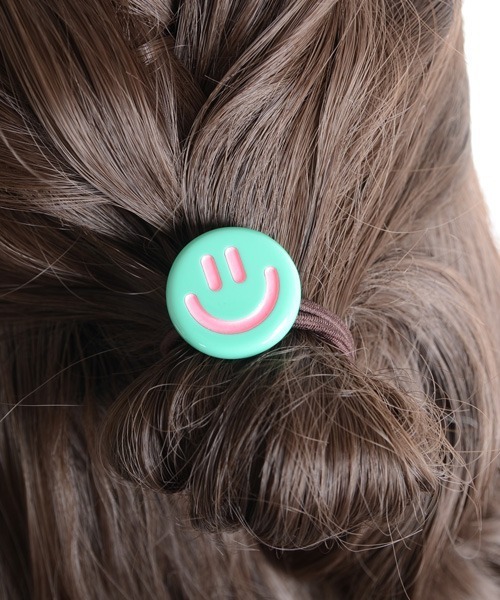 float】ニコちゃん スマイル カラフル デザイン ヘアゴム【8色展開