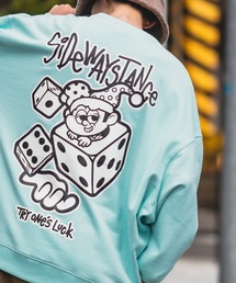  2XOサイズ スウェット ストライプ ドロップショルダー ベージュ ドロップショルダークルーネックビッグスウェット スエット トレーナー