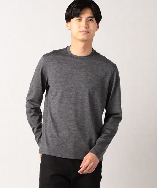 COMME CA MEN（コムサメン）の「【ウォッシャブルウール】 長袖ジャケTシャツ（Tシャツ/カットソー・メンズ・ブルー/ダークブラウン/ブラック/グレー・L/M）」の3枚目の写真