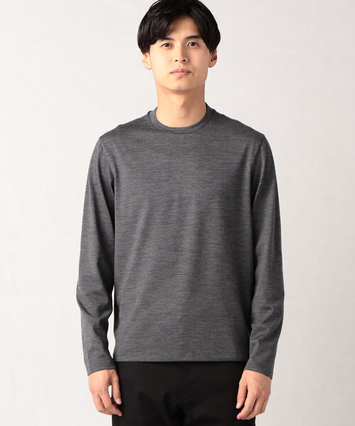 COMME CA MEN（コムサメン）の「【ウォッシャブルウール】 長袖ジャケTシャツ（Tシャツ/カットソー・メンズ・ブルー/ダークブラウン/ブラック/グレー・L/M）」の22枚目の写真