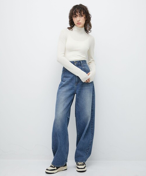 ステュディオス ニット トップス ボトルネック 長袖 セーター 日本製 カシミヤ レディース グレージュ STUDIOUS STUDIOUS - ステュディオス ニット トップス ボトルネック 長袖