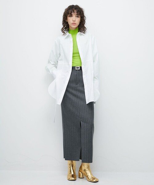 ステュディオス STUDIOUS ピュアカシミヤリブニットトップ ハイネックニット 123530022 黄緑 サイズ：SIZE Free STUDIOUS(ステュディオス) ピュアカシミヤリブニットトップ