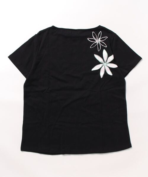 Maunaloa（マウナロア）の「【Maunaloa】シャインティアレTシャツ（Tシャツ/カットソー・レディース・チャコール/オフホワイト/ブラック・L/M/XL）」の4枚目の写真