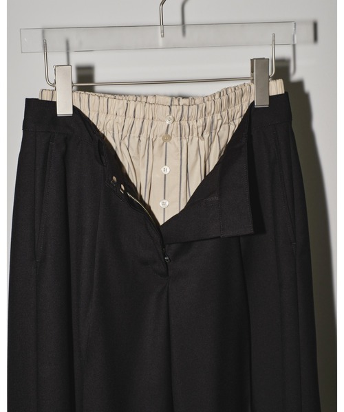TODAYFUL(トゥデイフル)の「ダブルウエストトラウザース(スラックス・レディース・ブラック/ベージュ/ダークグレー・38inch/36inch)」の8枚目の写真